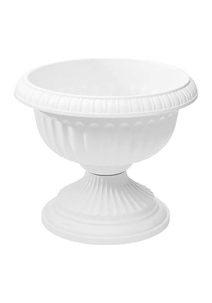 Novelty Grecian Urn Planter, White, 12-Inch - Elegant Plastic Planter for Home and Garden - Image 1
